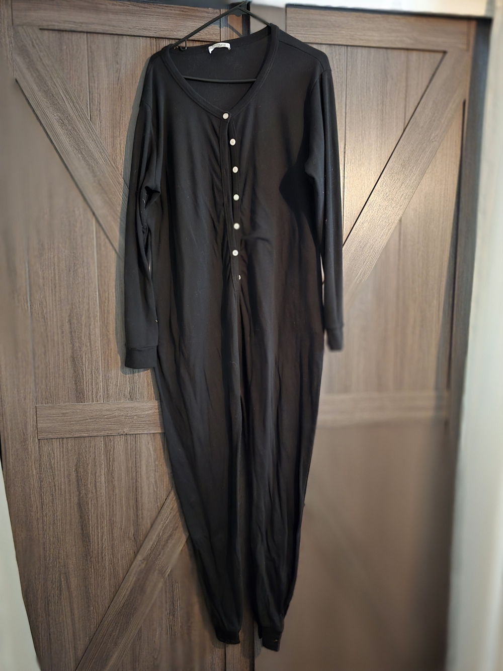 Women’s Black Long-Sleeve Button-Front Dress